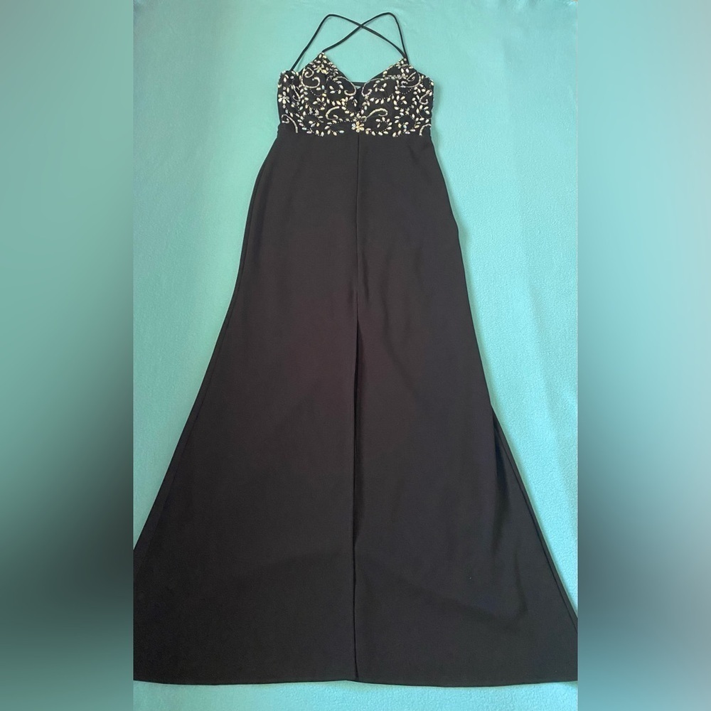 B. DARLIN jewel embellished formal prom evening fit to flare maxi size 11 / 12
